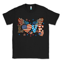 Black Love America wings 4th of july Classic Tee - HowdyJamesFarm