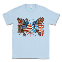 Dusty Blue Love America wings 4th of july Classic Tee - HowdyJamesFarm