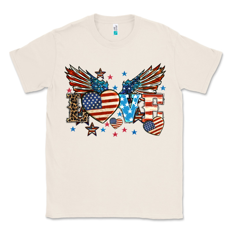 Love America Wings 4th Of July Classic Tee by HowdyJamesFarm | Teevron