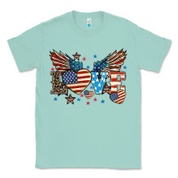 Seafoam Love America wings 4th of july Classic Tee - HowdyJamesFarm