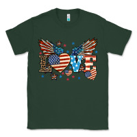 Sports Green Love America wings 4th of july Classic Tee - HowdyJamesFarm