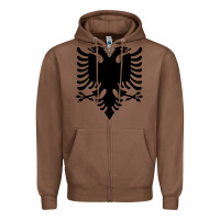 Chestnut Albanian Flag Eagle Double Red Albania Shqipe Kosovo Zipper Hoodie - longCreatives