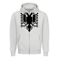 Dove Grey Albanian Flag Eagle Double Red Albania Shqipe Kosovo Zipper Hoodie - longCreatives
