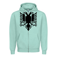 Seafoam Albanian Flag Eagle Double Red Albania Shqipe Kosovo Zipper Hoodie - longCreatives