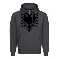 Smoke Albanian Flag Eagle Double Red Albania Shqipe Kosovo Zipper Hoodie - longCreatives