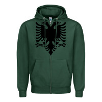 Sports Green Albanian Flag Eagle Double Red Albania Shqipe Kosovo Zipper Hoodie - longCreatives