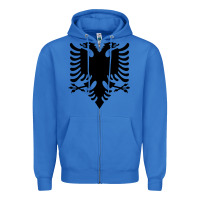 True Royal Albanian Flag Eagle Double Red Albania Shqipe Kosovo Zipper Hoodie - longCreatives