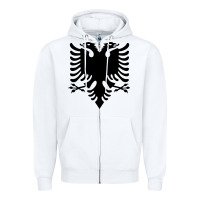 Albanian Flag Eagle Double Red Albania Shqipe Kosovo Zipper Hoodie | Teevron