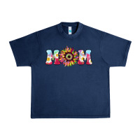 Navy Tie dye sunflower Mom Mother's Day Urban Heavy Tee - HowdyJamesFarm