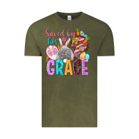 Vintage Olive Saved by his grace Easter Day Vintage Tee - HowdyJamesFarm