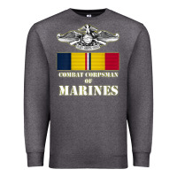 Charcoal Heather Eagle FMF Corpsman 8404 T Back Design Premium Sweatshirt - longCreatives