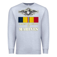 Heather Grey Eagle FMF Corpsman 8404 T Back Design Premium Sweatshirt - longCreatives