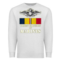 Oatmeal Heather Eagle FMF Corpsman 8404 T Back Design Premium Sweatshirt - longCreatives