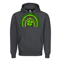 Smoke St. Patrick's Day Shamrock Rainbow Zipper Hoodie - Artiststas