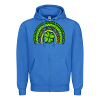 True Royal St. Patrick's Day Shamrock Rainbow Zipper Hoodie - Artiststas