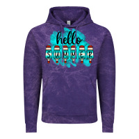 Cloud Purple Hello Summer Serape Turquoise Vintage Hoodie - CowCowDesign
