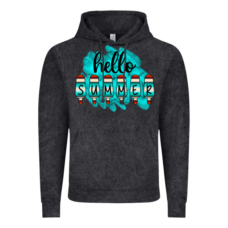 Hello Summer Serape Turquoise Vintage Hoodie by CowCowDesign | Teevron