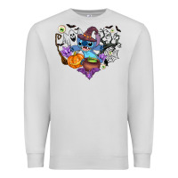 Dove Grey stitch heart halloween Premium Sweatshirt - AdoDesignShop