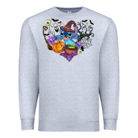 Heather Grey stitch heart halloween Premium Sweatshirt - AdoDesignShop