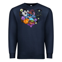 Navy stitch heart halloween Premium Sweatshirt - AdoDesignShop