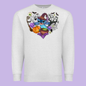 Stitch Heart Halloween Premium Sweatshirt Designed By Adodesignshop