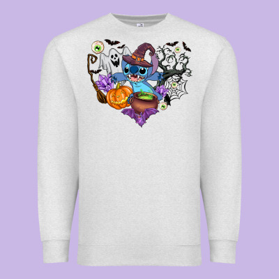Stitch Heart Halloween Premium Sweatshirt Designed By Adodesignshop