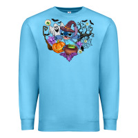 Ocean Blue stitch heart halloween Premium Sweatshirt - AdoDesignShop