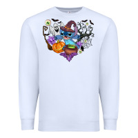 White stitch heart halloween Premium Sweatshirt - AdoDesignShop
