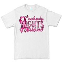 White nobody fights alone cancer Premium Tee - NancyCooperArtShop