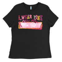 Black Personalized i wear pink for my Ladies Tee - texasbilliewilder