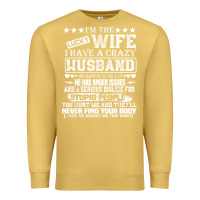 Antique Gold i am a lucky wife i have a crazy husband valentine gift Premium Sweatshirt - longCreatives