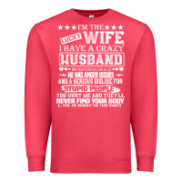 Cardinal i am a lucky wife i have a crazy husband valentine gift Premium Sweatshirt - longCreatives