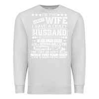 Dove Grey i am a lucky wife i have a crazy husband valentine gift Premium Sweatshirt - longCreatives