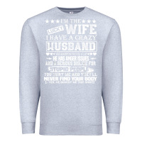 Heather Grey i am a lucky wife i have a crazy husband valentine gift Premium Sweatshirt - longCreatives