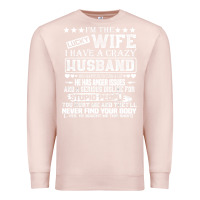 Pale Pink i am a lucky wife i have a crazy husband valentine gift Premium Sweatshirt - longCreatives