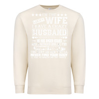 Sandshell i am a lucky wife i have a crazy husband valentine gift Premium Sweatshirt - longCreatives