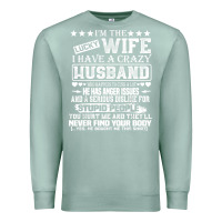 Seafoam i am a lucky wife i have a crazy husband valentine gift Premium Sweatshirt - longCreatives