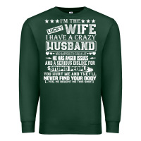 Sports Green i am a lucky wife i have a crazy husband valentine gift Premium Sweatshirt - longCreatives