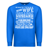True Royal i am a lucky wife i have a crazy husband valentine gift Premium Sweatshirt - longCreatives