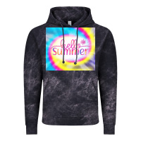 Cloud Black Hello Summer Tie Dye Tumbler Vintage Hoodie - CowCowDesign
