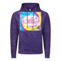 Cloud Purple Hello Summer Tie Dye Tumbler Vintage Hoodie - CowCowDesign