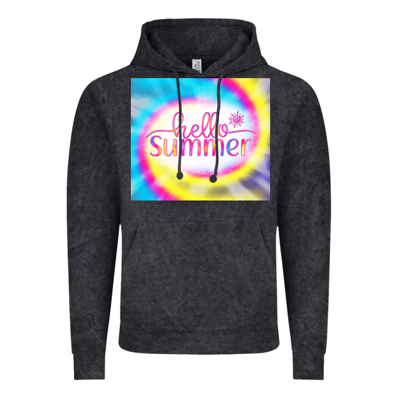 Hello Summer Tie Dye Tumbler Vintage Hoodie by CowCowDesign | Teevron