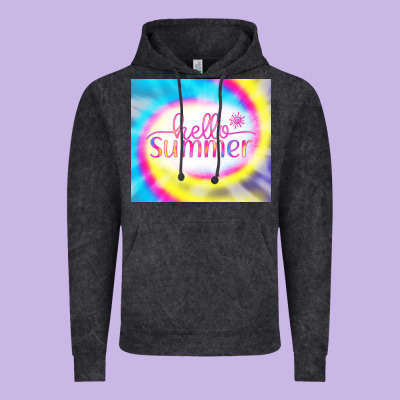 Hello Summer Tie Dye Tumbler Vintage Hoodie Designed By Cowcowdesign