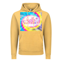 Vintage Mustard Hello Summer Tie Dye Tumbler Vintage Hoodie - CowCowDesign