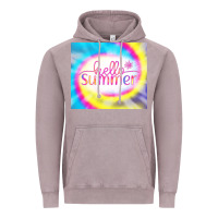 Vintage Zinc Hello Summer Tie Dye Tumbler Vintage Hoodie - CowCowDesign