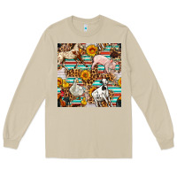 Mushroom Western Leopard Farm Animals Seamless Pattern Long Sleeve Tee - FaDigitalArtStudio