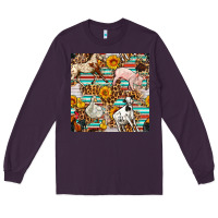 Plum Western Leopard Farm Animals Seamless Pattern Long Sleeve Tee - FaDigitalArtStudio