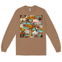 Toasted Coconut Western Leopard Farm Animals Seamless Pattern Long Sleeve Tee - FaDigitalArtStudio