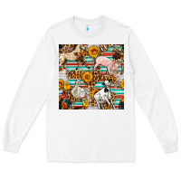 White Western Leopard Farm Animals Seamless Pattern Long Sleeve Tee - FaDigitalArtStudio