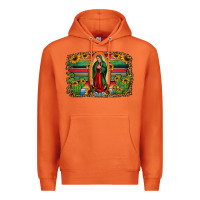 Carrot lady of guadalupe serape background Premium Hoodie - Jasminsmagicworld